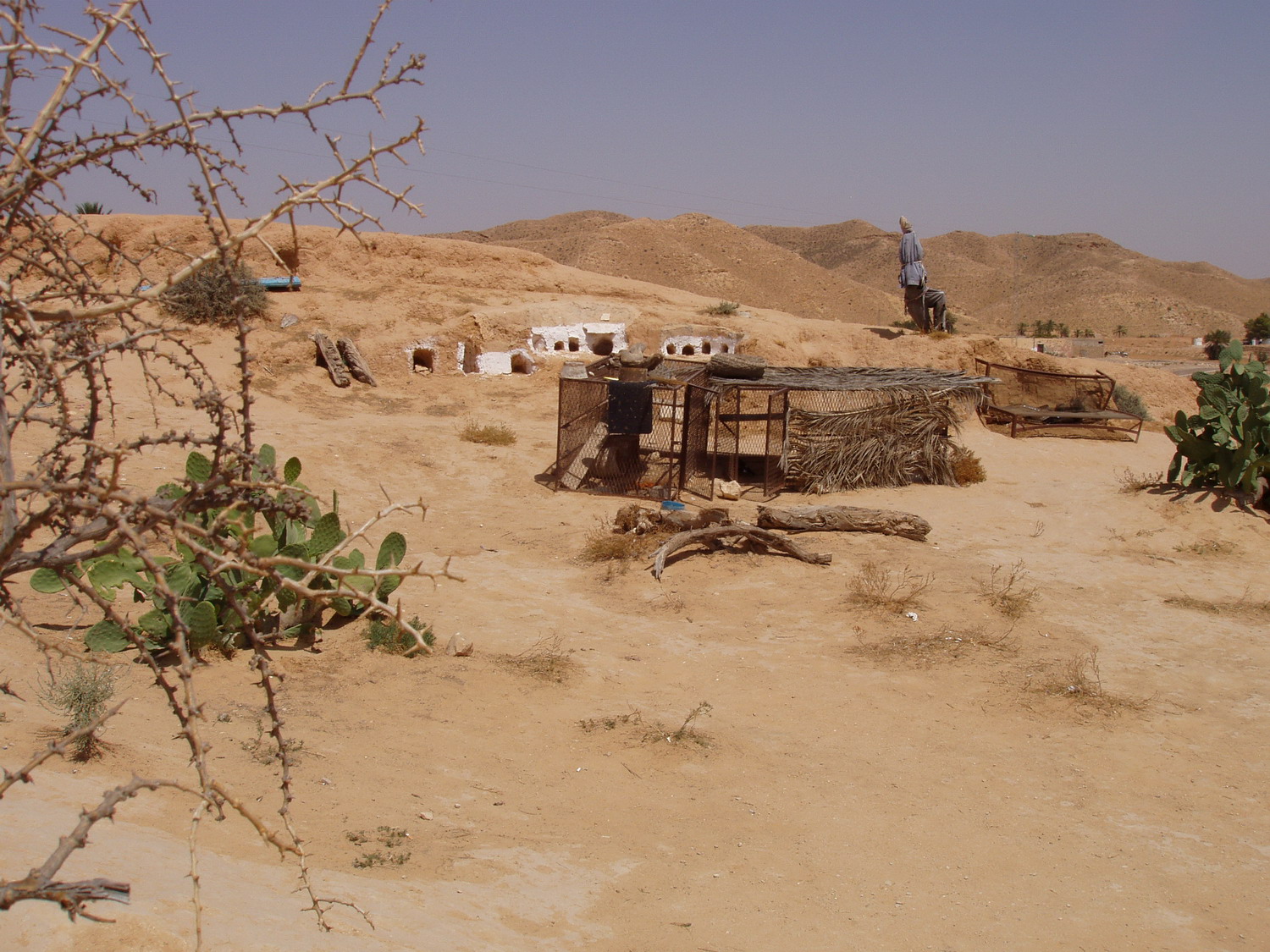 Жилье, вырытое в земле, спасает от летнего зноя (пустынные районы в Тунисе)